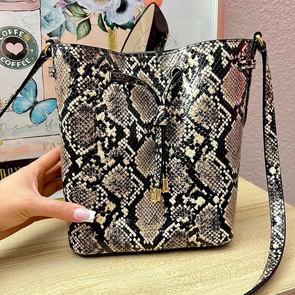 Ralph Lauren Snake Print Mini Debby Drawstring Bag